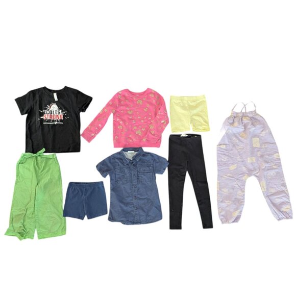 Huge Lot 8 Toddler Girl Long Sleeve Sweatshirt Tee Top Romper Pants Shorts 5T - Picture 1 of 3